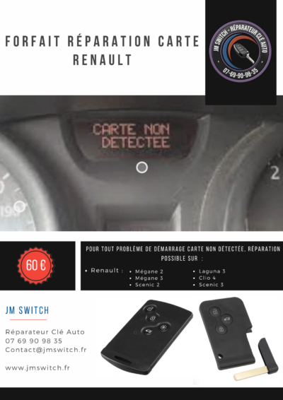 reparation carte renault
carte non reconnu 
carte non detectée 